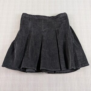 Sonoma Corduroy Pleated Mini Skirt Womens Size 1‎ Black Stretch